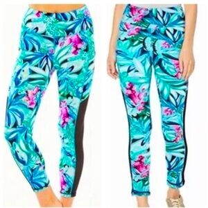 Lilly Pulitzer Luxletic Maldives UPF 50+ Active Leggings Large NWOT